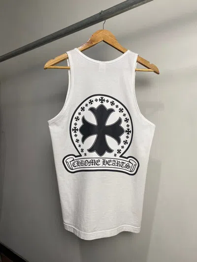 Pre-owned Chrome Hearts Big Cross Scroll Logo White Tank Top