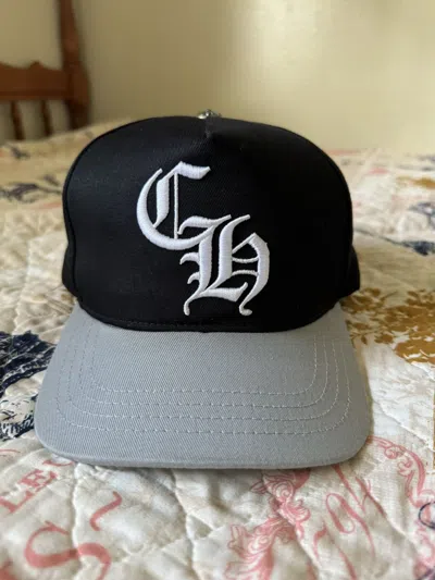 Pre-owned Chrome Hearts Black And Grey Snapback Hat