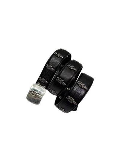 Chrome Hearts Black Belt With Swords (without Belt Buckle)