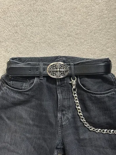 Pre-owned Chrome Hearts + Black Ch Belt Strap +