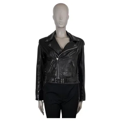 Pre-owned Chrome Hearts Black Leather Double Rider Hermes Lined Biker Jacket M