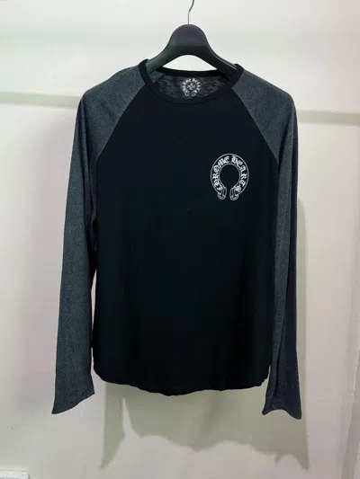 Pre-owned Chrome Hearts Black Long Sleeve Gray Sleeve