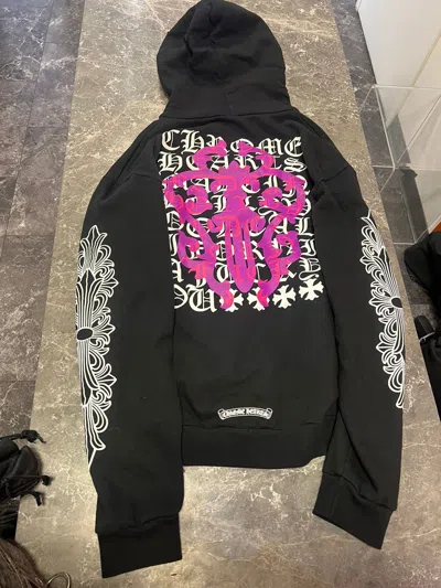 Pre-owned Chrome Hearts Black Pink Dagger Hoodie Size Xl