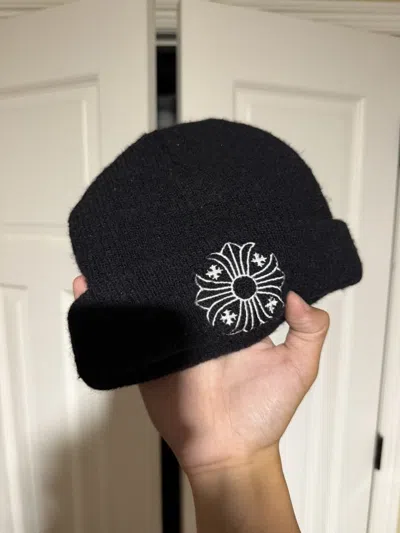 Pre-owned Chrome Hearts Black Plus Cross Embroidered Beanie