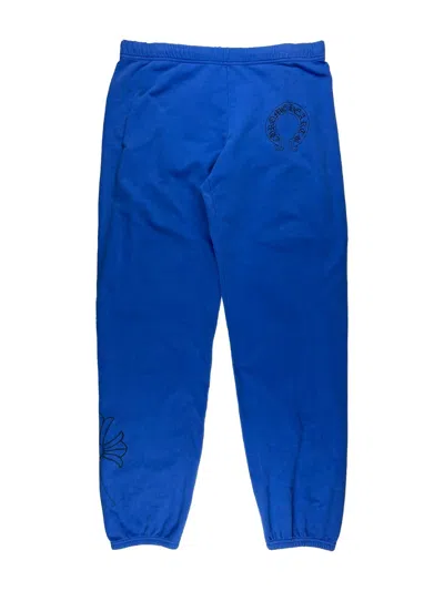 Pre-owned Chrome Hearts Blue Cross Horseshoe Logo Sweatpants