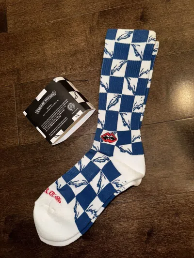 Pre-owned Chrome Hearts Blue Matty Boy Socks