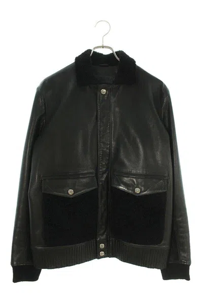 Pre-owned Chrome Hearts Boa Leather Jacket In Black