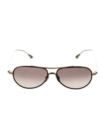 Pre-owned Chrome Hearts Bone Prone V Aviator Aviator Sunglasses In Black