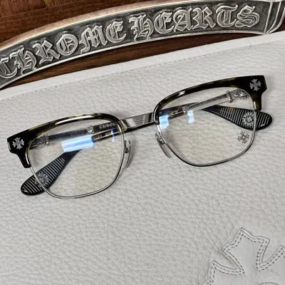 Pre-owned Chrome Hearts Bonennesuire Ii Glasses In Brown