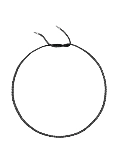 Chrome Hearts Braided-leather Chain Necklace In Black