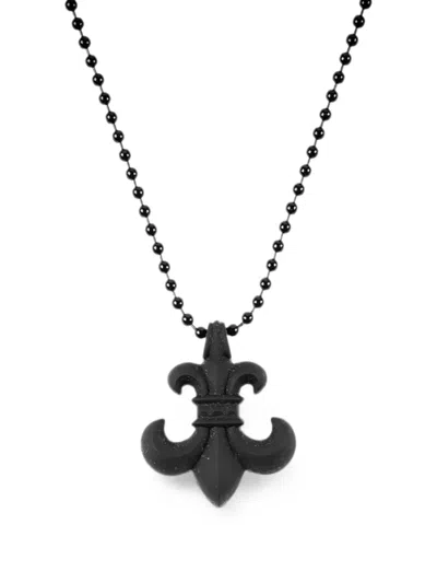 Chrome Hearts Bs Fleur Ball-chain Pendant Necklace In Black