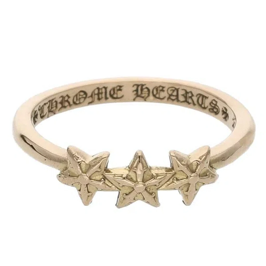 CHROME HEARTS BUBBLEGUM 3 STAR RING 11号 Pre-owned Chrome Hearts Bubblegum 3 Star Ring In Gold | ModeSens