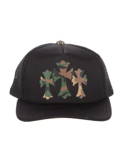Pre-owned Chrome Hearts Camo Cemetery Cross Trucker Hat In Multi
