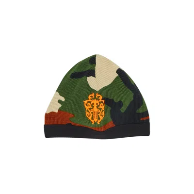 Pre-owned Chrome Hearts Camo Dagger Biker Beanie 'camo/orange' In Multi-color