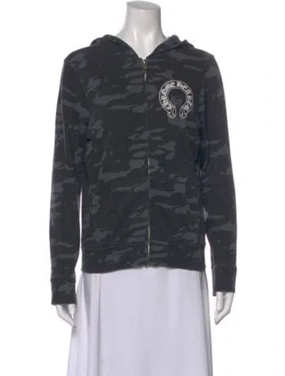 Pre-owned Chrome Hearts Camo Horseshoe Camouflage Print Hoodie In Gray