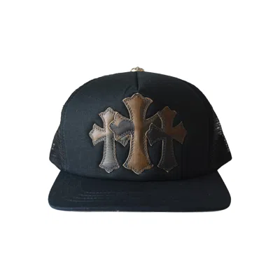 Chrome Hearts Camouflage Cemetery Cross Patch Trucker Hat Black