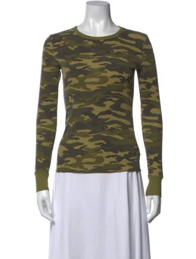 Pre-owned Chrome Hearts Camouflage Print Crew Neck T-shirt In Green