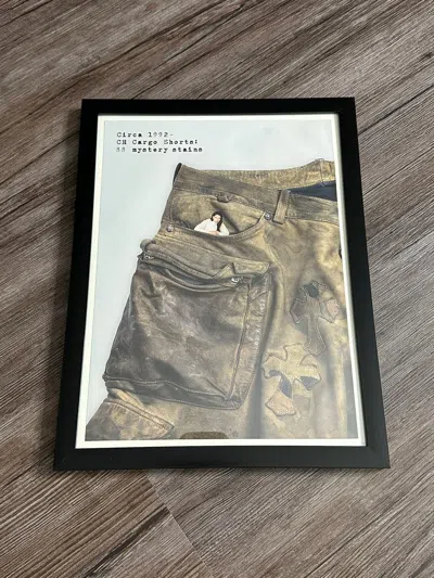 Pre-owned Chrome Hearts Cargo Shorts 9x12 Framed Poster In Brown