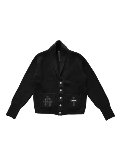 Chrome Hearts Cashmere Cross-patch Cardigan In Black
