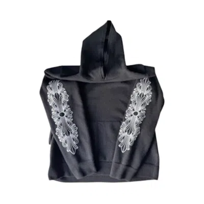 Pre-owned Chrome Hearts Cashmere Floral Hoodie 'black/white' | Men's Size S