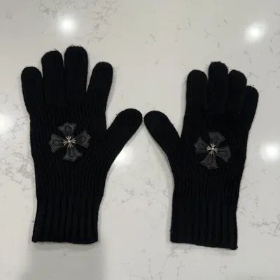 Pre-owned Chrome Hearts Cashmere Gloves In Black