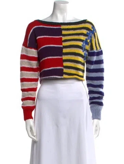 Pre-owned Chrome Hearts Cashmere Striped Sweater In Blue