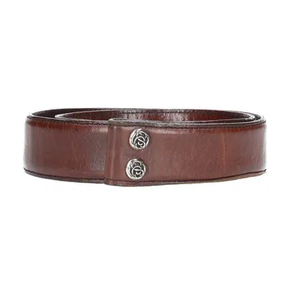 Pre-owned Chrome Hearts Celtic Brown Leather Belt Strap