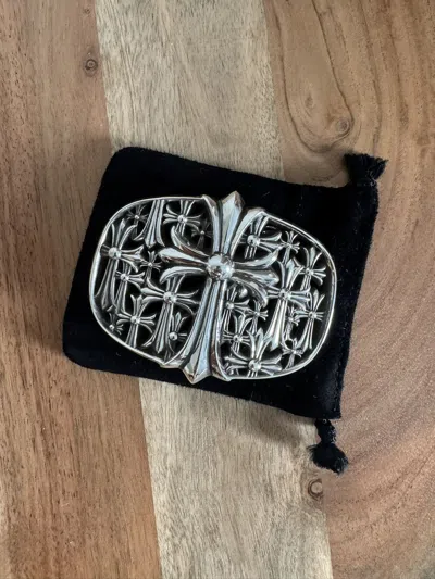 Pre-owned Chrome Hearts Cemetery Belt Buckle In Silver