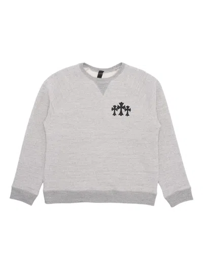 Chrome Hearts Cemetery Cross Crew-neck Sweatshirt In Burgundy