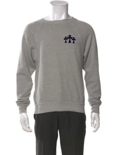 Pre-owned Chrome Hearts Cemetery Cross Graphic Print Sweatshirt In Grey