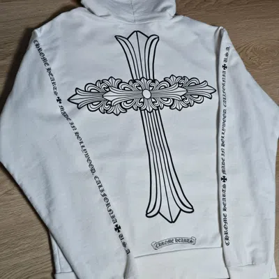 Pre-owned Chrome Hearts Cemetery Cross Hoodie In White
