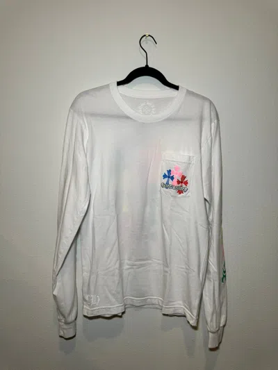 Pre-owned Chrome Hearts Cemetery Cross Long Sleeve T-shirt In White
