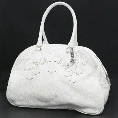 Pre-owned Chrome Hearts Cemetery Cross Patch Gym Bag In White