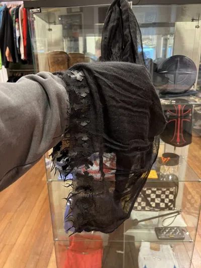 Pre-owned Chrome Hearts Cemetery Cross Patch Scarf In Black