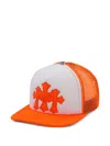 Chrome Hearts Cemetery Cross-patch Trucker Hat In Orange