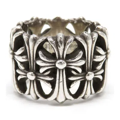 Pre-owned Chrome Hearts Cemetery Cross Ring - Size 10 In Silver