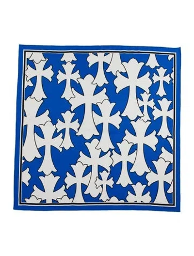 Pre-owned Chrome Hearts Cemetery Cross Silk Scarf Silk Scarf In Multi
