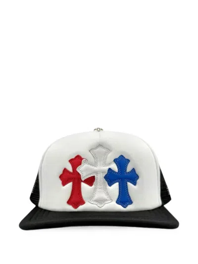 Chrome Hearts Cemetery Leather-patch Baseball Cap In White