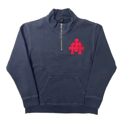 Pre-owned Chrome Hearts Cemetery Quarter Zip Sweatshirt Navy In Multicolor