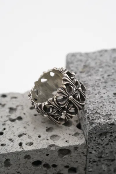 Pre-owned Chrome Hearts Cemetery Ring In Silver