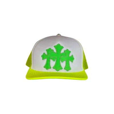 Pre-owned Chrome Hearts Cemetery Trucker Hat 'neon Yellow'
