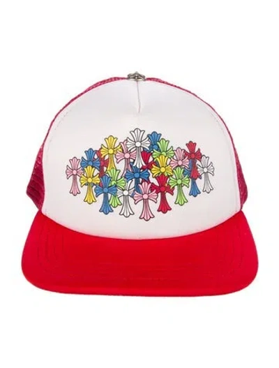 Pre-owned Chrome Hearts Cemetery Trucker Hat In Red