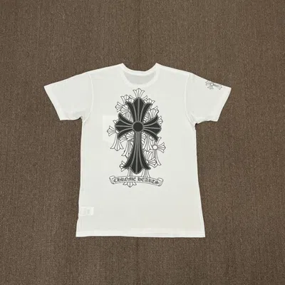 Pre-owned Chrome Hearts Ceremony Multiple Cross Logo Tee In White