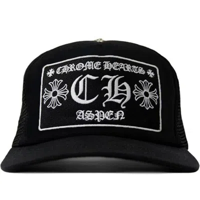 Pre-owned Chrome Hearts Ch Aspen Exclusive Trucker Hat In Black