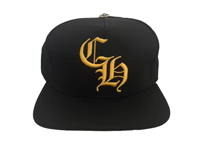 Pre-owned Chrome Hearts Ch Baseball Cap In Black/yellow