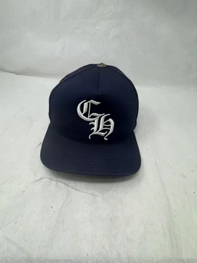 Pre-owned Chrome Hearts Ch Baseball Cap Navy/white In Blue