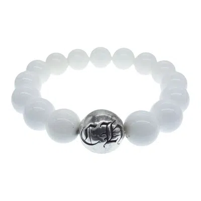 Pre-owned Chrome Hearts Ch Bead Bracelet In White