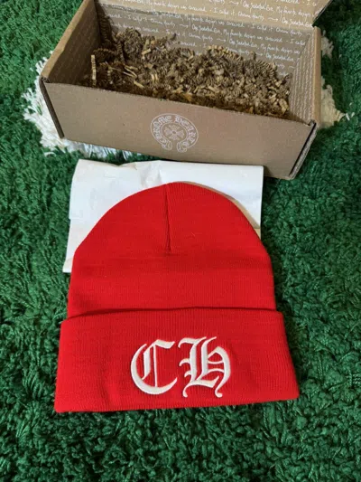 Pre-owned Chrome Hearts Ch Beanie Red