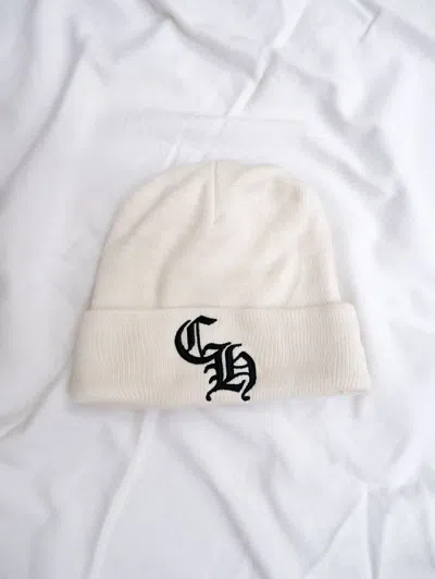 Pre-owned Chrome Hearts Ch Beanie In White