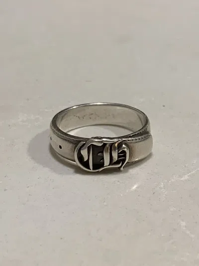 Pre-owned Chrome Hearts Ch Belt Ring Size 11 In Silver